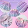 imageDXTON Kids Girls Tutu Dresses Toddler Rainbow Flower Tulle SkirtDksk267
