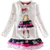 imageDXTON Little Girs Dress Children Kid Long Sleeve Flower Dresses 212Years LH3660GRAYDXGrey