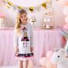 imageDXTON Little Girs Dress Children Kid Long Sleeve Flower Dresses 212Years LH3660GRAYDXGrey