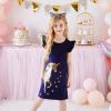 imageDXTON Toddler Baby Girls Dresses Summer Short Sleeves Dresses Outfits 212TAash16488navy