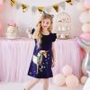 imageDXTON Toddler Baby Girls Dresses Summer Short Sleeves Dresses Outfits 212TAash16488navy