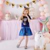 imageDXTON Toddler Baby Girls Dresses Summer Short Sleeves Dresses Outfits 212TSh5950blue