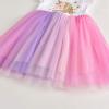 imageDXTON Toddler Girl Summer Short Sleeve Tutu Party Wedding Birthday DressesAash4992white