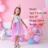 imageDXTON Toddler Girl Summer Short Sleeve Tutu Party Wedding Birthday DressesAash4992white