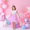 imageDXTON Toddler Girl Summer Short Sleeve Tutu Party Wedding Birthday DressesAash4992white