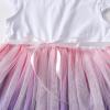 imageDXTON Toddler Girl Summer Short Sleeve Tutu Party Wedding Birthday DressesSh2108white