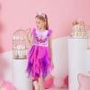 imageDXTON Toddler Girl Summer Short Sleeve Tutu Party Wedding Birthday DressesSh2116purple