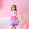 imageDXTON Toddler Girl Summer Short Sleeve Tutu Party Wedding Birthday DressesSh4980white