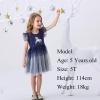 imageDXTON Toddler Girl Summer Short Sleeve Tutu Party Wedding Birthday DressesSh4995blue