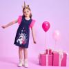 imageDXTON Toddler Girls Cotton Dress Casual Summer Short Sleeve Cute Cartoon Print Aline Sundress Home School 310 YearsSh5810