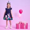imageDXTON Toddler Girls Cotton Dress Casual Summer Short Sleeve Cute Cartoon Print Aline Sundress Home School 310 YearsSh8200rabbit