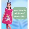 imageDXTON Toddler Girls Dresses Easter Rainbow Short Sleeve Cotton Casual Summer Birthday School SundressFuchsia Balloons Horse