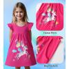 imageDXTON Toddler Girls Dresses Easter Rainbow Short Sleeve Cotton Casual Summer Birthday School SundressFuchsia Balloons Horse