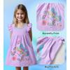 imageDXTON Toddler Girls Dresses Easter Rainbow Short Sleeve Cotton Casual Summer Birthday School SundressLilac Butterfly