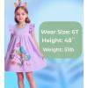 imageDXTON Toddler Girls Dresses Easter Rainbow Short Sleeve Cotton Casual Summer Birthday School SundressLilac Butterfly