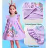 imageDXTON Toddler Girls Dresses Easter Rainbow Short Sleeve Cotton Casual Summer Birthday School SundressLilac Butterfly