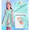imageDXTON Toddler Girls Dresses Easter Rainbow Short Sleeve Cotton Casual Summer Birthday School SundressMint Green Horse