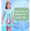 imageDXTON Toddler Girls Dresses Easter Rainbow Short Sleeve Cotton Casual Summer Birthday School SundressOcean Blue Heart