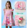 imageDXTON Toddler Girls Dresses Easter Rainbow Short Sleeve Cotton Casual Summer Birthday School SundressPink Bunny