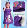 imageDXTON Toddler Girls Dresses Easter Rainbow Short Sleeve Cotton Casual Summer Birthday School SundressPurple Horse