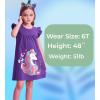 imageDXTON Toddler Girls Dresses Easter Rainbow Short Sleeve Cotton Casual Summer Birthday School SundressPurple Horse