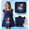 imageDXTON Toddler Girls Dresses Easter Rainbow Short Sleeve Cotton Casual Summer Birthday School SundressRainbow Ballet Girl