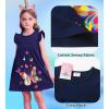 imageDXTON Toddler Girls Dresses Easter Rainbow Short Sleeve Cotton Casual Summer Birthday School SundressRainbow Butterfly