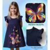 imageDXTON Toddler Girls Dresses Easter Rainbow Short Sleeve Cotton Casual Summer Birthday School SundressRainbow Butterfly