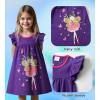 imageDXTON Toddler Girls Dresses Easter Rainbow Short Sleeve Cotton Casual Summer Birthday School SundressViolet Fairy