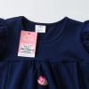 imageDXTON Toddler Girls Long Sleeve Dress Stripe Rainbow Ruffle Cotton Casual Tunic Shirt Fall Winter School DressNavy Stripe Heart