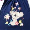 imageDXTON Toddler Girls Long Sleeve Dress Stripe Rainbow Ruffle Cotton Casual Tunic Shirt Fall Winter School DressRainbow Koala