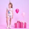 imageDXTON Toddler Girls Mermaid Outfit Cotton Top and Shorts Summer Clothing Set for 312 YearsPs5303