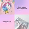 imageDXTON Toddler Girls Mermaid Outfit Cotton Top and Shorts Summer Clothing Set for 312 YearsPs5303