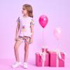 imageDXTON Toddler Girls Mermaid Outfit Cotton Top and Shorts Summer Clothing Set for 312 YearsPs5307 Purple Bunny