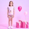 imageDXTON Toddler Girls Mermaid Outfit Cotton Top and Shorts Summer Clothing Set for 312 YearsPs5307 Purple Bunny