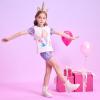 imageDXTON Toddler Girls Mermaid Outfit Cotton Top and Shorts Summer Clothing Set for 312 YearsPs5308 White