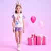 imageDXTON Toddler Girls Mermaid Outfit Cotton Top and Shorts Summer Clothing Set for 312 YearsPs5308 White
