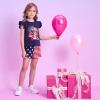 imageDXTON Toddler Girls Mermaid Outfit Cotton Top and Shorts Summer Clothing Set for 312 YearsPs5409navy
