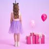 imageDXTON Toddler Girls Tutu Dresses Summer Short Sleeve Tulle Birthday Party Sundress for 38 YearsLight Purple