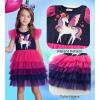imageDXTON Toddler Girls Tutu Dresses Summer Short Sleeve Tulle Birthday Party Sundress for 38 YearsNavy Gradient Horse
