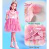 imageDXTON Toddler Girls Tutu Dresses Summer Short Sleeve Tulle Birthday Party Sundress for 38 YearsPastel Rainbow Butterfly