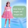 imageDXTON Toddler Girls Tutu Dresses Summer Short Sleeve Tulle Birthday Party Sundress for 38 YearsPastel Rainbow Butterfly