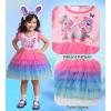 imageDXTON Toddler Girls Tutu Dresses Summer Short Sleeve Tulle Birthday Party Sundress for 38 YearsPink Butterfly