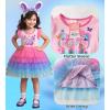 imageDXTON Toddler Girls Tutu Dresses Summer Short Sleeve Tulle Birthday Party Sundress for 38 YearsPink Butterfly