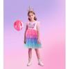 imageDXTON Toddler Girls Tutu Dresses Summer Short Sleeve Tulle Birthday Party Sundress for 38 YearsPink Butterfly