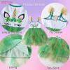 imageDXTON Toddler Girls Tutu Dresses Summer Short Sleeve Tulle Birthday Party Sundress for 38 YearsSh4113green