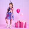 imageDXTON Toddler Girls Tutu Dresses Summer Short Sleeve Tulle Birthday Party Sundress for 38 YearsSh4119 4th of July