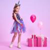 imageDXTON Toddler Girls Tutu Dresses Summer Short Sleeve Tulle Birthday Party Sundress for 38 YearsSh4119 4th of July