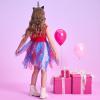 imageDXTON Toddler Girls Tutu Dresses Summer Short Sleeve Tulle Birthday Party Sundress for 38 YearsSh4119 4th of July