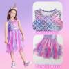 imageDXTON Toddler Girls Tutu Dresses Summer Short Sleeve Tulle Birthday Party Sundress for 38 YearsSh8001mermaid